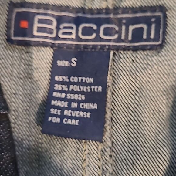 Baccini sz S denim short coat with front pockets and oversized buttons - Picture 5 of 10